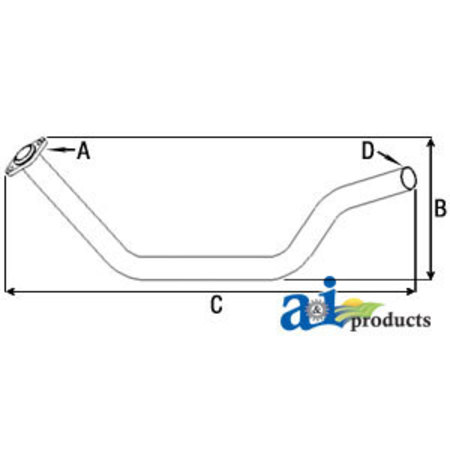 A & I PRODUCTS Exhaust Pipe 27" x4" x5" A-AB1526R